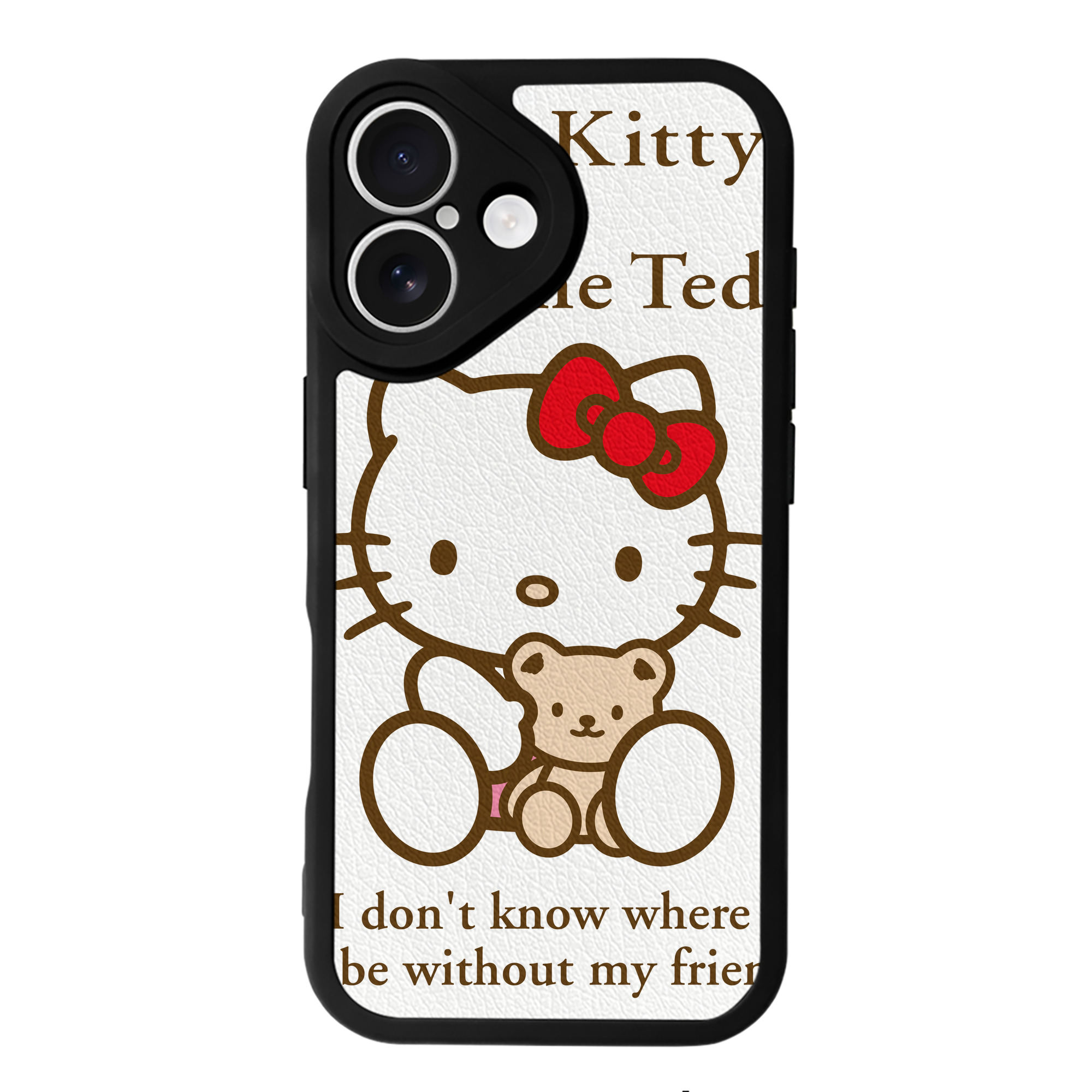（画像用） Hello Kitty ハローキティ 【iPhone 16シリーズ対応】シリコンスマホケース（レザー調） 材質：シリコン